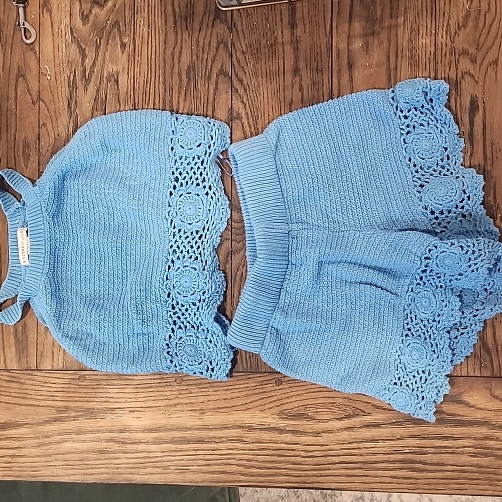 Crochet crop top and short set by Sincerely Jules